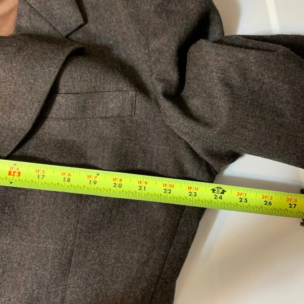 Vintage Oscar de la Renta Blazer 44R Brown Wool Pinstripe Two Button Sport Coat